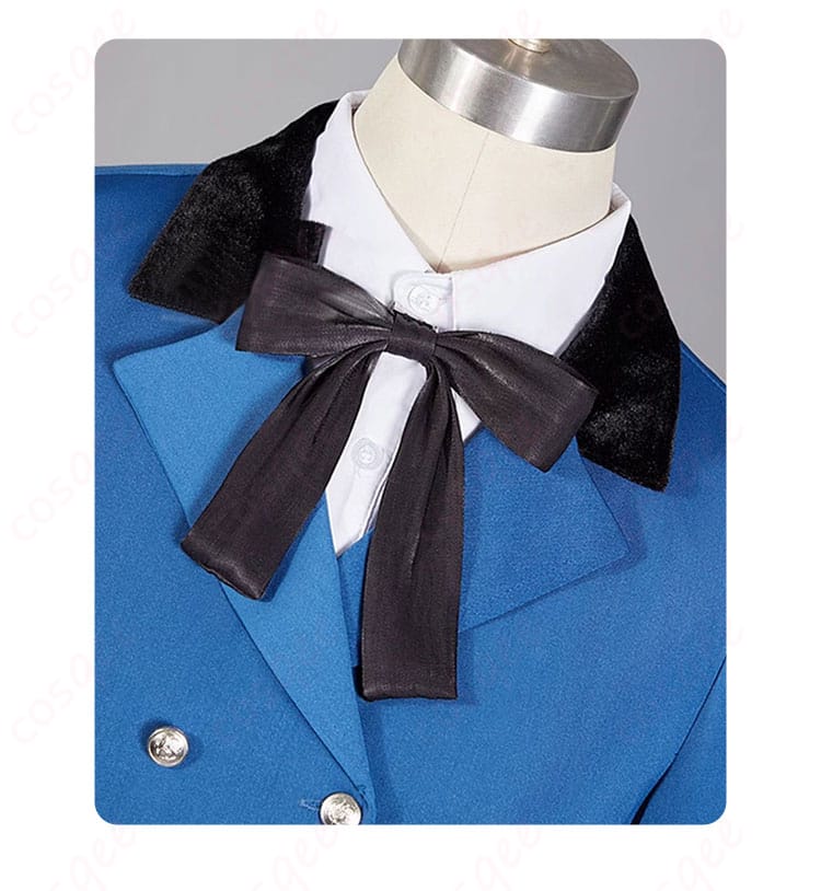 シエル コスプレ衣装 シャツ襟飾りディテール|レースとリボン拡大