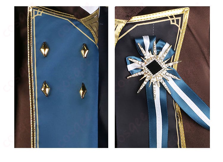 コスプレ衣装 外套フロント装飾アップ 刺繍&胸飾りの質感確認