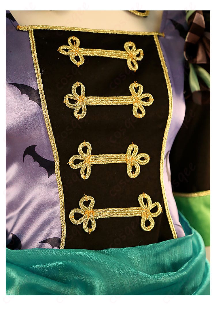 ツイステ コスプレ衣装 装飾刺繍&リボン細部アップ リリア・ヴァンルージュ ドレス