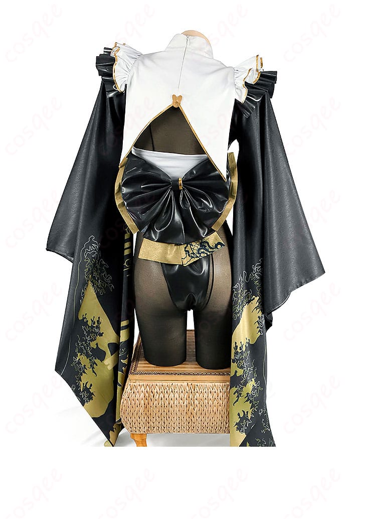 NIKKE ブラン コスプレ衣装(ビューティフルデイズ)背面図。背部の蝶結びまで忠実再現!