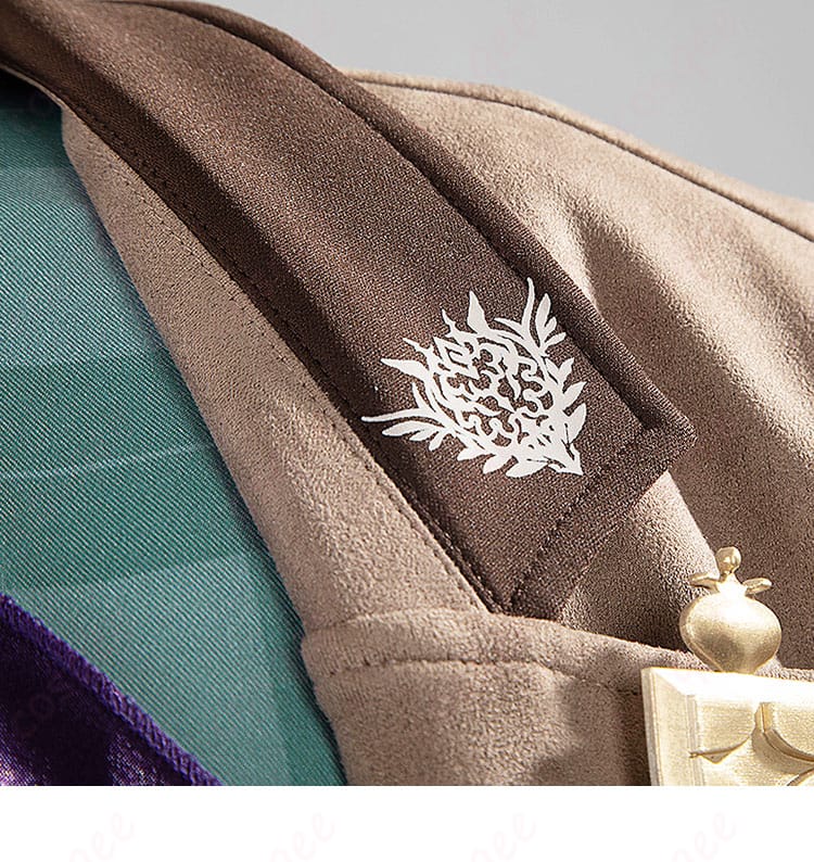 衣装の襟元に施された柄の細部画像。細かい刺繍や模様が特徴です。