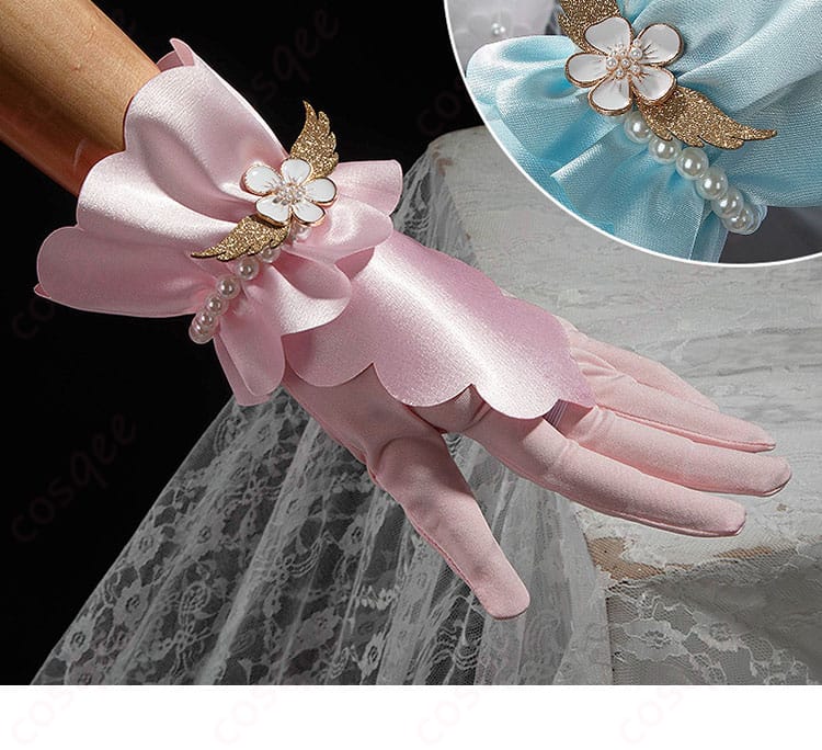 ダンス衣装用の手袋ディテール。ウマ娘 サクラチヨノオー コスプレ通販ならではの丁寧な仕上げを実感。