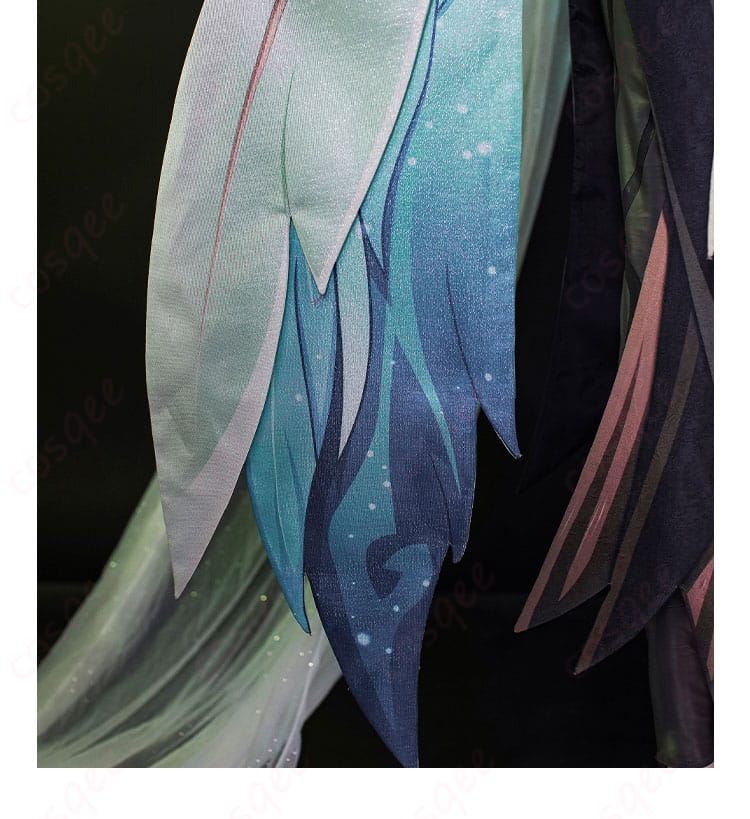 原神 閑雲 コスプレ 衣装裾の刺繍・色彩デザイン詳細