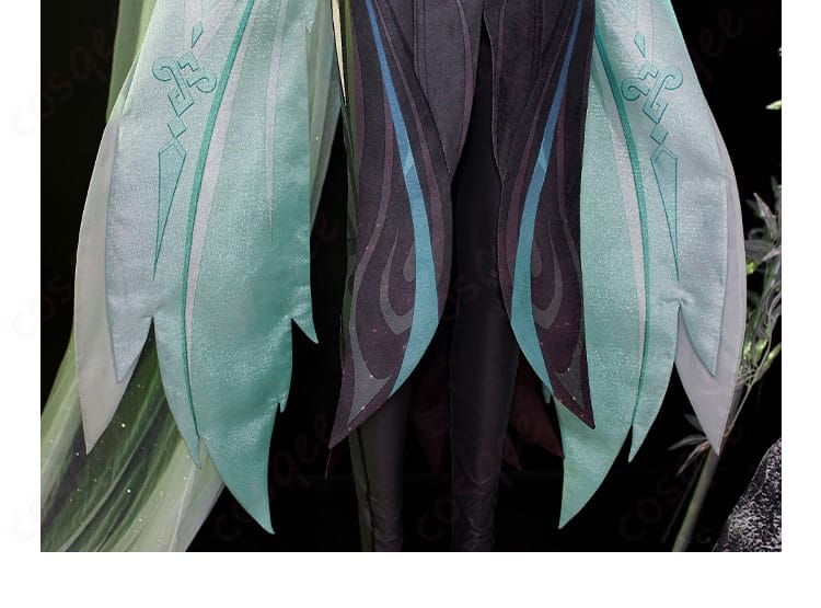 閑雲 コスプレ衣装 脚部前面の装飾デザイン精細表現