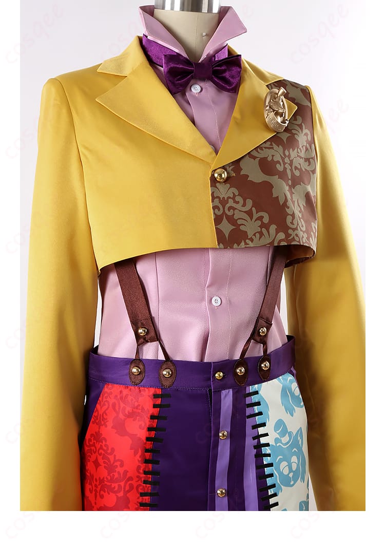 ツイステ ギデル コスプレ衣装 正面装飾ディテールアップ。刺繍や素材感までこだわった高再現衣装。