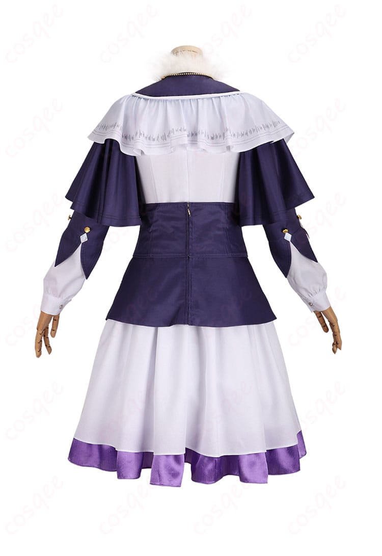 プロジェクトセカイ 朝比奈まふゆ 止められない想い コスプレ衣装の背面画像。後ろ姿のディテールにもこだわった丁寧な仕上がり。