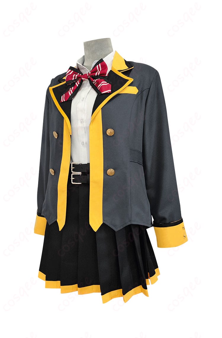 プロセカ 天馬咲希 コスプレ衣装の側面図。コートやリボンの細部デザインがよく分かるアングルです。