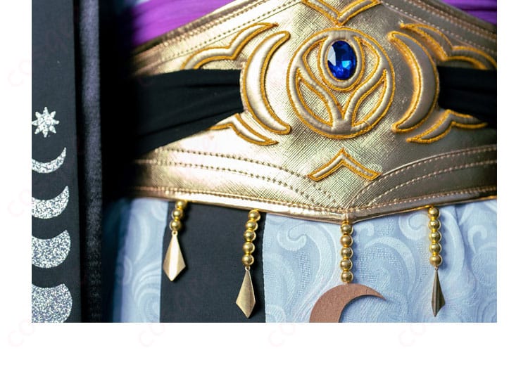 月隠れの宴 コスプレ衣装 ウエスト部分の装飾&帯風デザインを丁寧に再現。