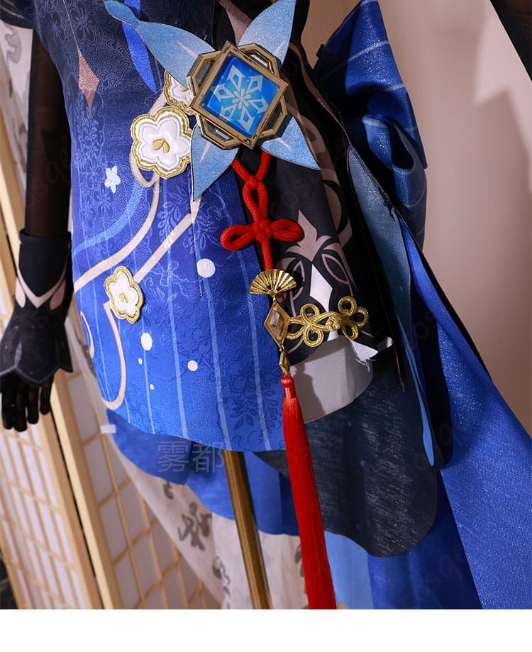 原神 甘雨 コスプレ衣装 腰部赤紐結び ディテール 玄玉瑶芳