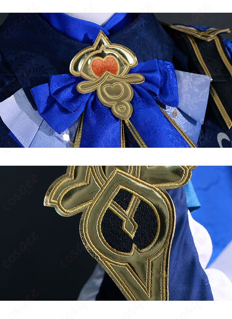 原神 行秋 コスプレ衣装 衣襟・襟元装飾ディテール 竹身雨化Ver. クローズアップ|COSCLT
