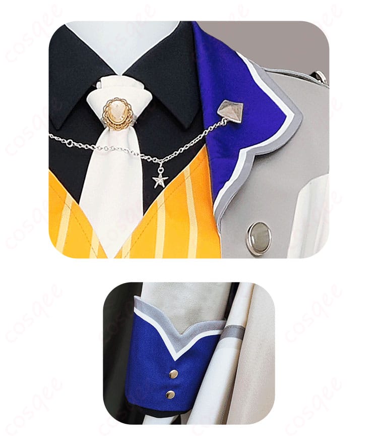 プロセカ 天馬司 コスプレ衣装 衣襟・袖ディテール接写|刺繍やボタンを細部まで再現