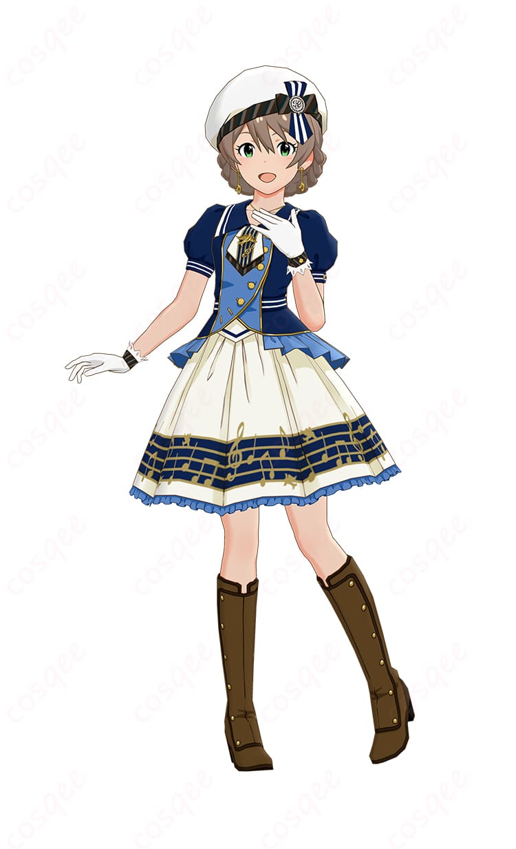 アイドルマスター シアターデイズ 桜守歌織 コスプレ衣装 - 服装を着たキャラクター桜守歌織の全身図。高い再現度で、ファン必見のアイテム!コスプレイベントや撮影会にぴったり