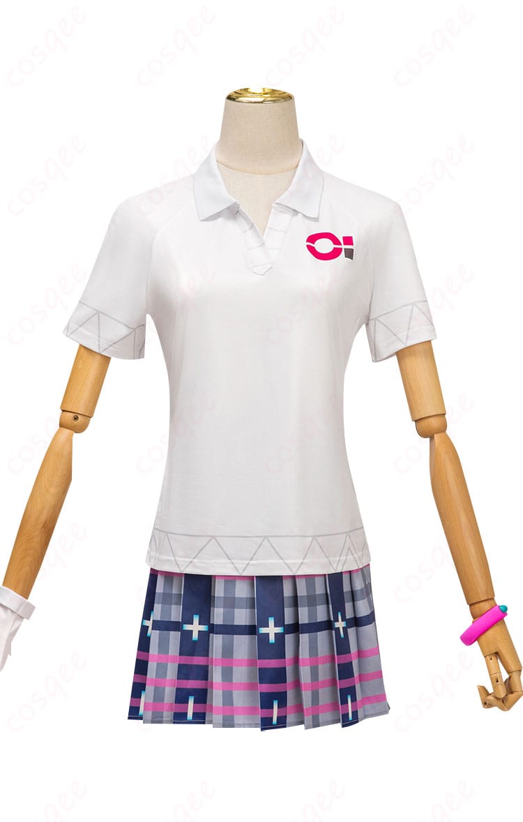 エスパーミク コスプレ衣装の正面展示。精緻な刺繍と美しい配色でキャラクターを完璧に再現。