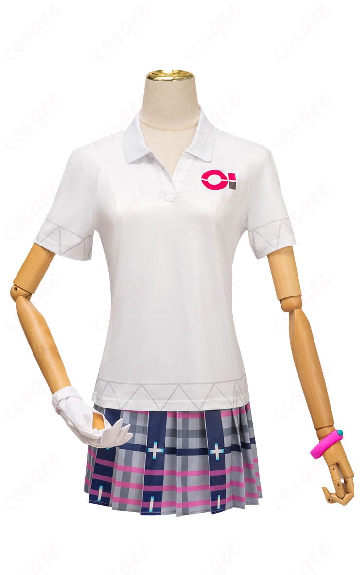 ポケモン×初音ミク エスパーミク コスプレ衣装 正面図。キャラクターの特徴を忠実に再現した高品質なデザイン。