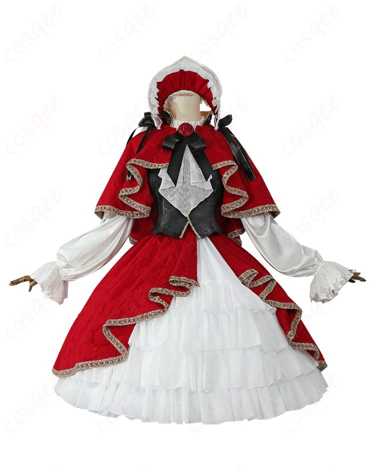 ローゼンメイデン 真紅 コスプレ衣装の正面画像。美しいデザインと忠実な再現が特徴です。コスプレイベントや撮影に最適。