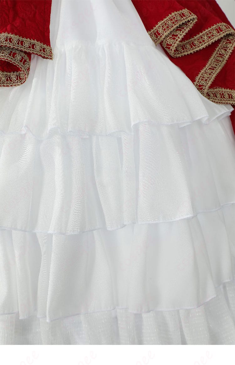 真紅 コスプレ衣装のスカート正面画像。エレガントで美しいシルエットが特徴です。