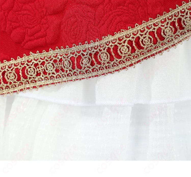 真紅 コスプレ衣装の下衣摆装飾。細部までこだわったデザインが特徴です。