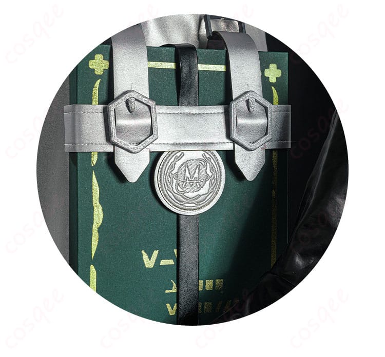 骨董商(戚十一) コスプレ衣装の左側装飾書の精密な刺繍