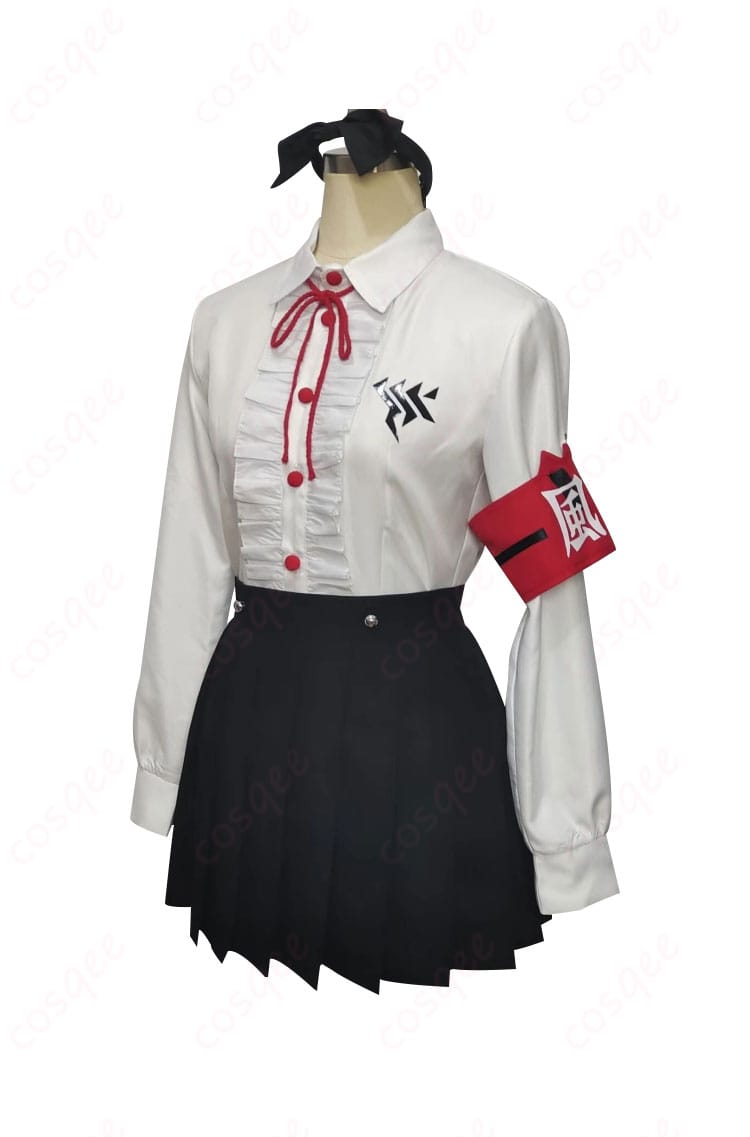 火宮チナツ コスプレ衣装 ゲヘナ学園制服の側面画像。細部まで丁寧に作られたコスプレ衣装です。快適で長時間の使用にも適しています。