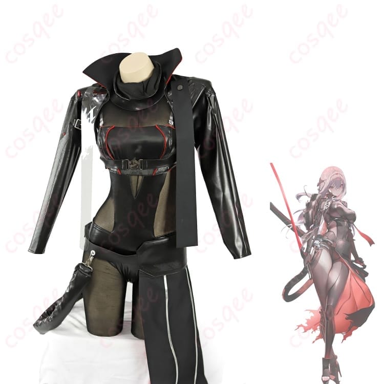 勝利の女神：NIKKE 紅蓮 ブラックシャドウ風コスプレ｜黒×紅の映えるクールシルエット - 1枚目の画像