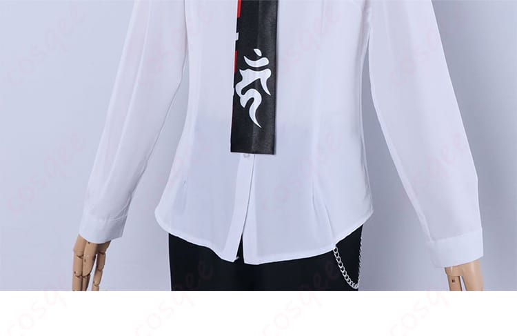 青の祓魔師 奥村燐 コスプレ衣装 白シャツとネクタイのディテール - しっかりとした仕立てと細部まで拘ったデザイン。