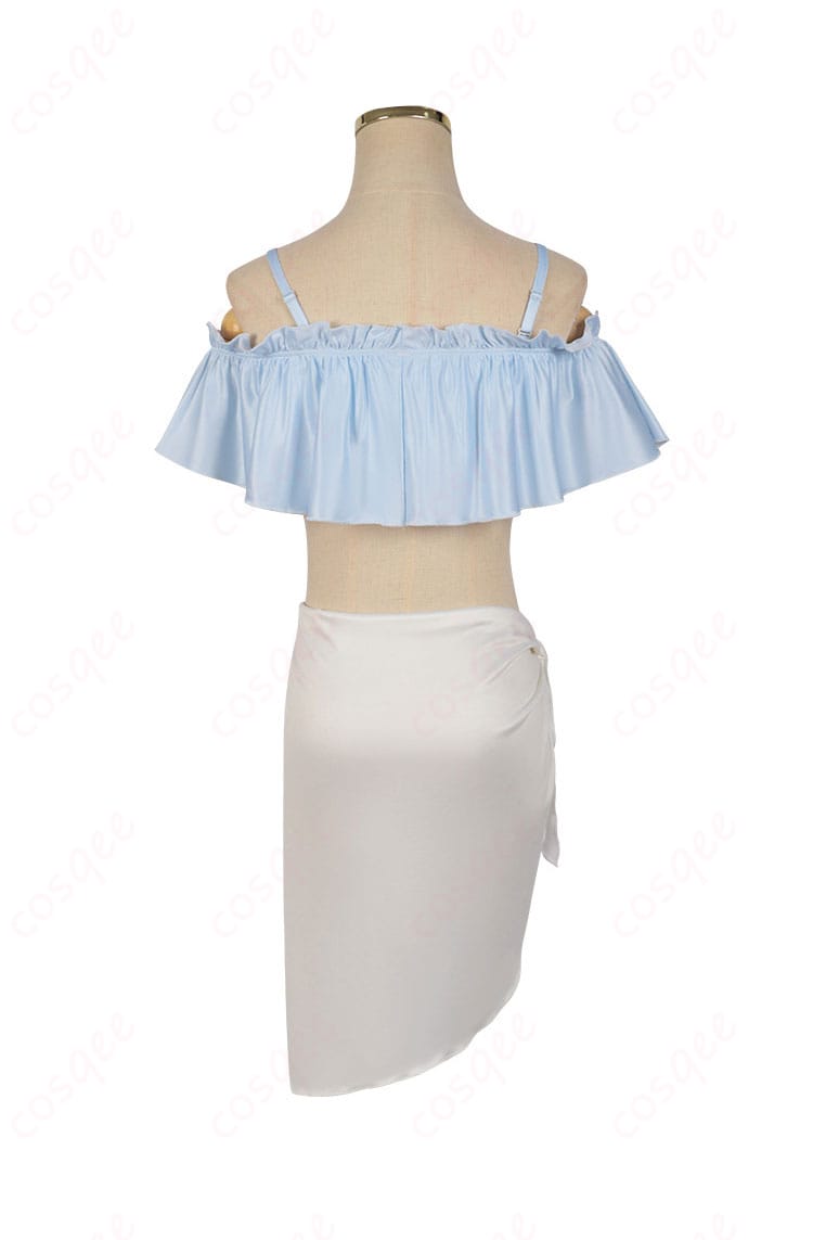 星野アイの青いビスチェコスプレ衣装背面。細かいディテールを忠実に再現。