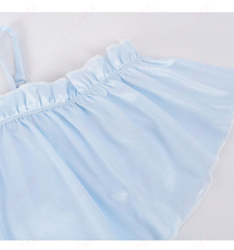 星野アイの青いビスチェコスプレ衣装の細部。素材感と細かなデザインにこだわり。