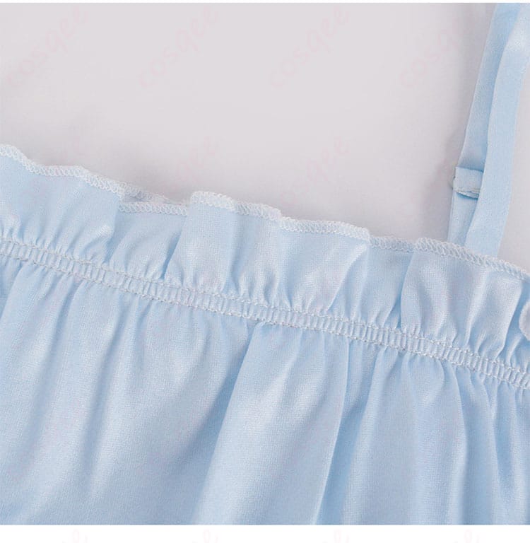 星野アイの青いビスチェコスプレ衣装の衣襟装飾。キャラクターの個性を表現。