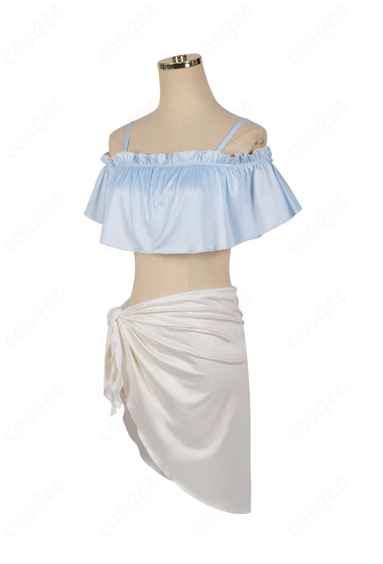 星野アイの青いビスチェコスプレ衣装左側面。デザインとシルエットにこだわりあり。