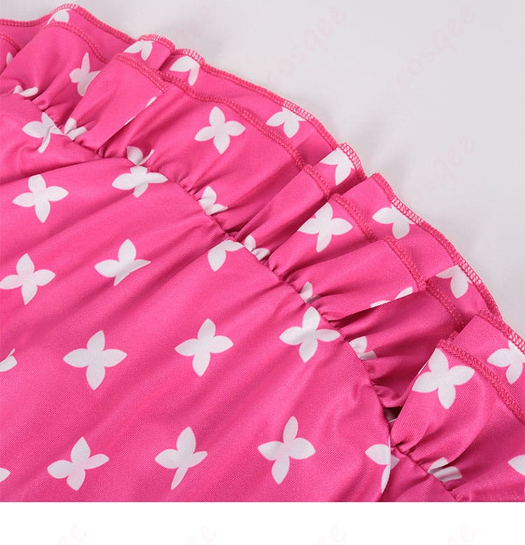 【推しの子】星野ルビー 水着コスプレ衣装の衣摆部分。鮮やかなストライプ模様が印象的です。