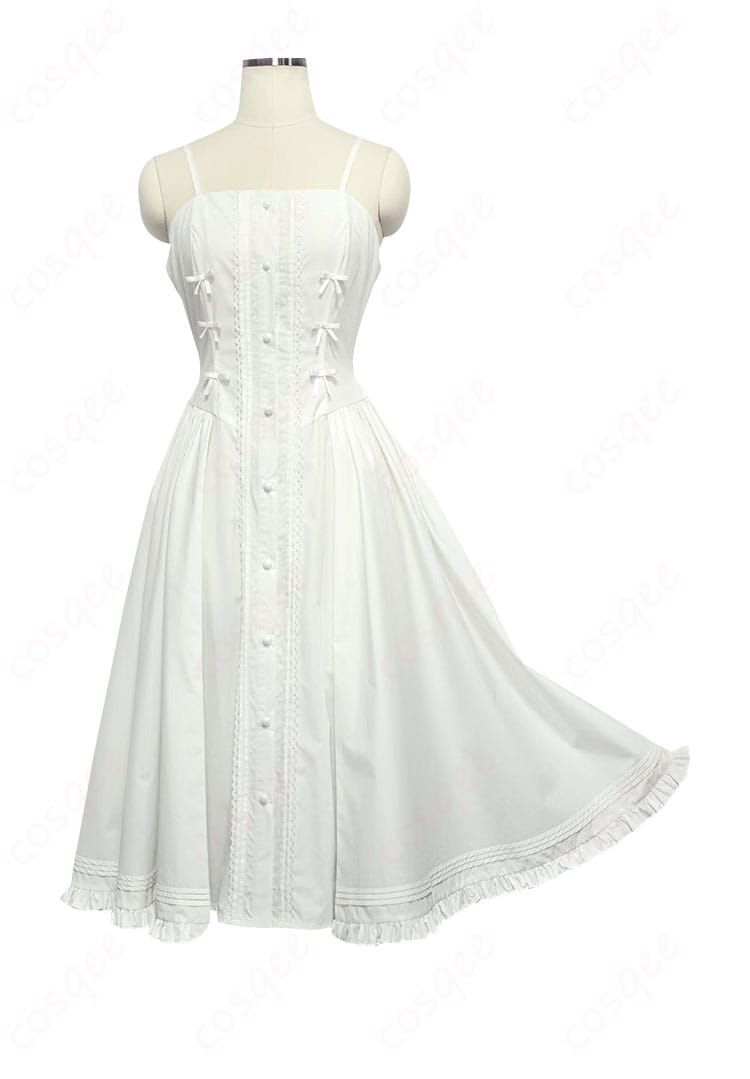 春日野穹の白いスカートのディテール。細かい縫製とシルエットに注目!