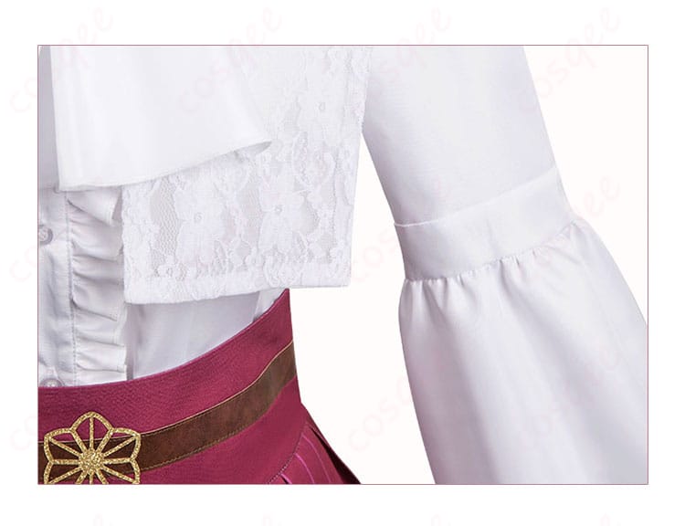 鬼滅の刃 竈門禰豆子 コスプレ衣装の衣袖と衣襟の細部。精緻な刺繍とディテールが特徴です。高品質のコスプレ衣装。