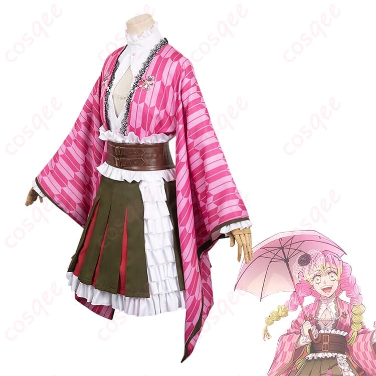 鬼滅の刃 甘露寺蜜璃 伍周年記念祭風コスプレ 衣装一式｜華やかで動きやすく写真映え - 2枚目の画像