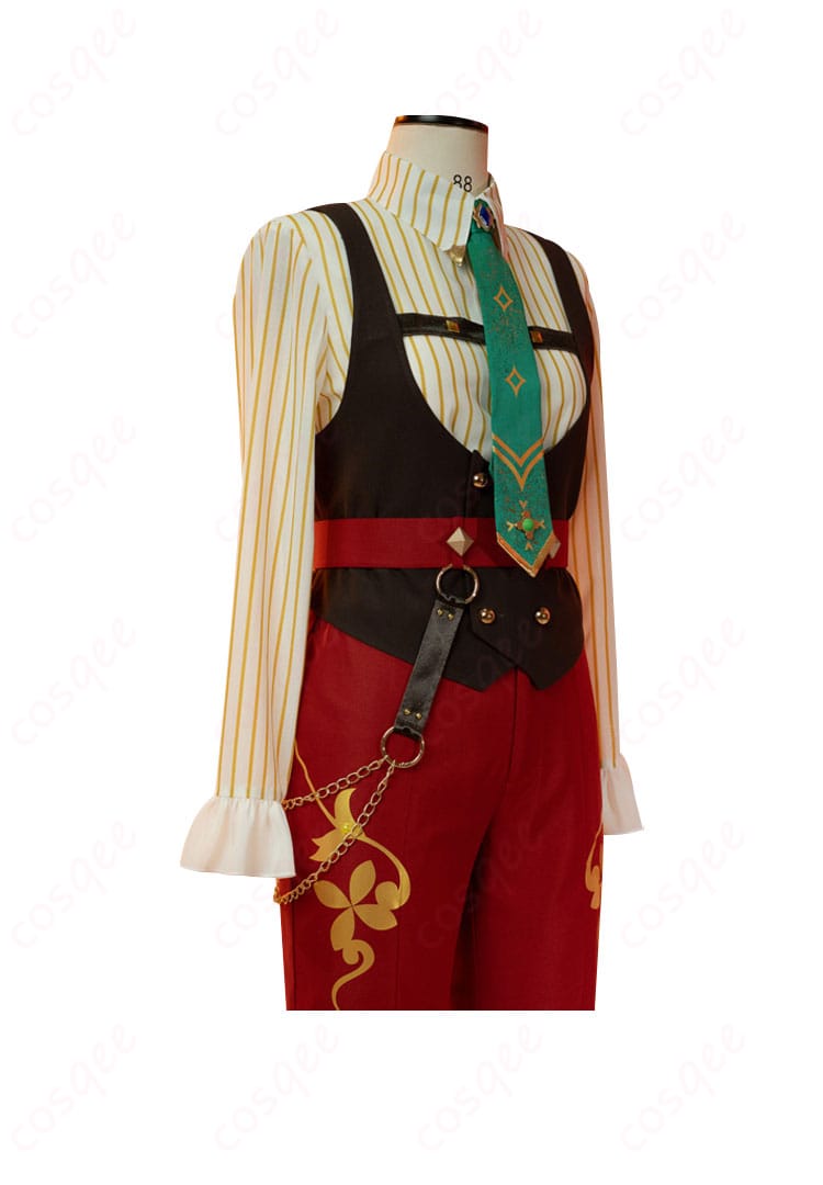 あんさんぶるスターズ!! Trickstar コスプレ衣装 配飾のディテール。細かい刺繍と装飾がキャラクターの魅力を引き立てます。