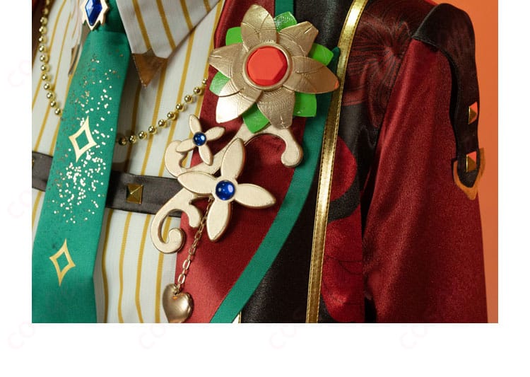 あんさんぶるスターズ!! Trickstar コスプレ衣装 右側の衣襟装飾。美しい刺繍とデザインが、より一層コスプレ衣装を引き立てます。