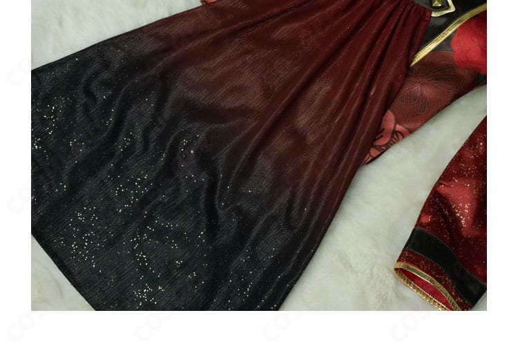 あんさんぶるスターズ!! Trickstar コスプレ衣装 背面の衣裾装飾。豪華な刺繍とデザインが、衣装全体に特別感を加えています。