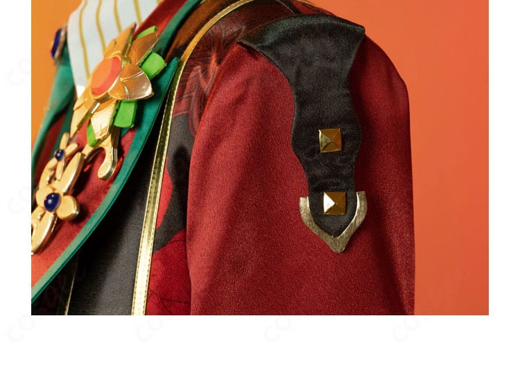 あんさんぶるスターズ!! Trickstar コスプレ衣装 右肩の装飾。細部までこだわったデザインが、キャラクターの魅力を表現しています。