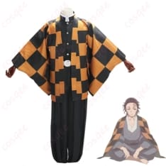 鬼滅の刃 竈門炭十郎の和装コスプレ一式 落ち着いた色味で写真映えし動きやすい - 1枚目の画像（サムネイル）