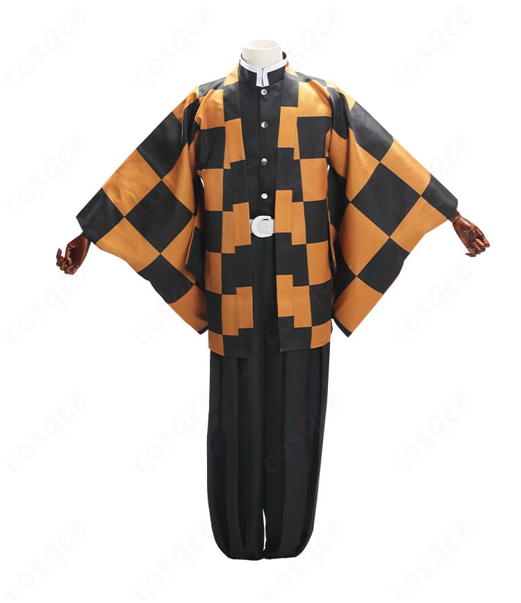 鬼滅の刃 竈門炭十郎 コスプレ衣装 正面、忠実に再現されたデザイン