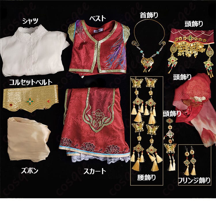 IdentityV 昆虫学者 メリー・プリニウス コスプレ衣装 セット内容画像 - セットに含まれるアイテムの画像。