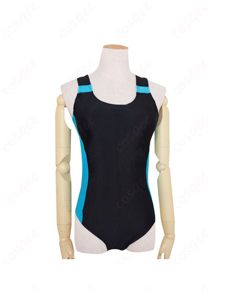 ブルーアーカイブ 砂狼シロコ 水着 コスプレ衣装 サマーVer.の正面写真。キャラクターのディテールが忠実に再現されており、サマーシーズンにぴったりなコスチュームです。