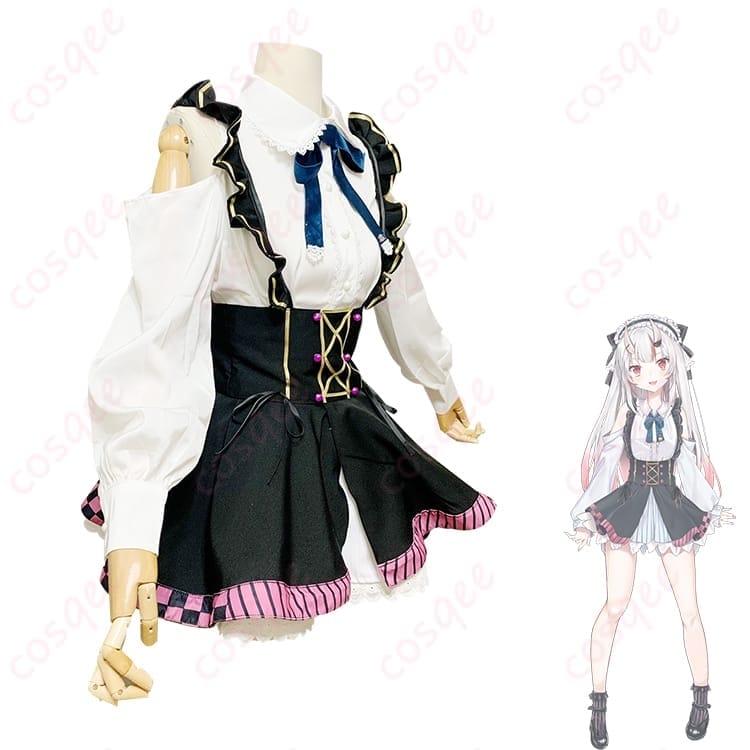 ホロライブ 百鬼あやめの紅白ガーリー和風コスプレ衣装で、撮影もイベントも可愛く決める - 2枚目の画像