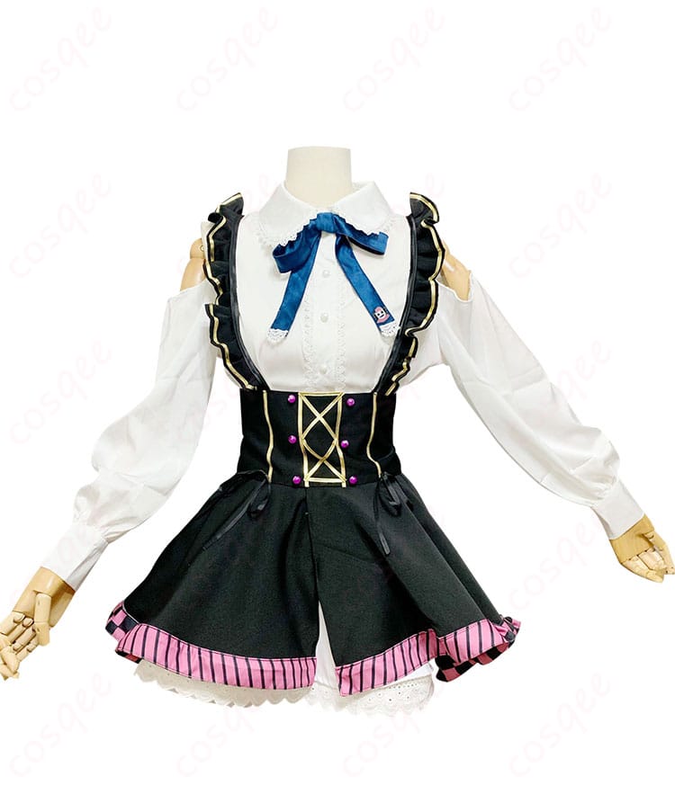 ホロライブ 百鬼あやめ ガーリー系コスプレ衣装の正面ビュー。可愛らしいデザインが特徴。今すぐチェック!