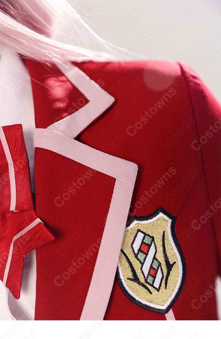 楪いのり 制服 コスプレ衣装 左側の衣領アイコン装飾ディテール