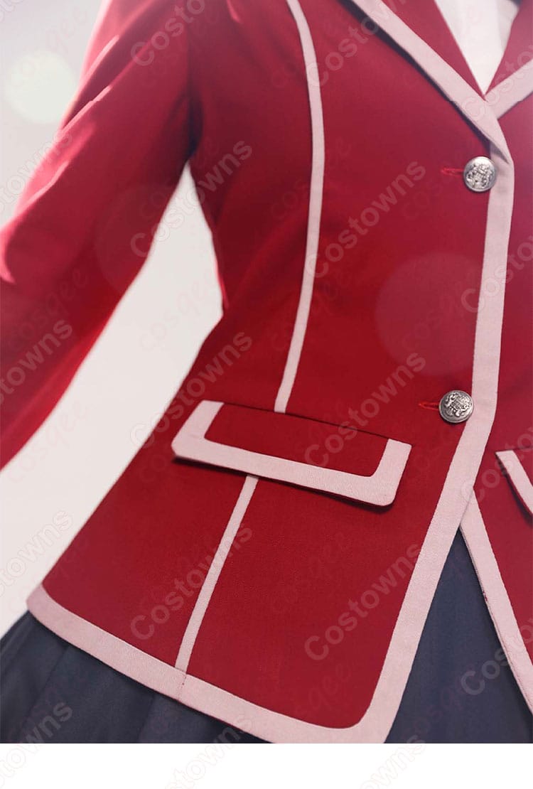 楪いのり 制服 コスプレ衣装 衣襟とポケットの装飾ディテール