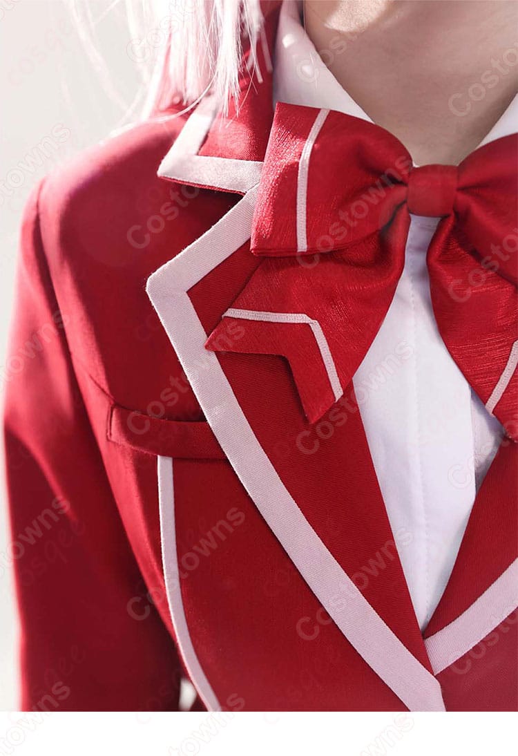 ギルティクラウン 楪いのり 制服 コスプレ衣装 右側の胸元装飾ディテール