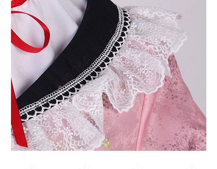 暁山瑞希コスプレ衣装の衣領正面装飾詳細図