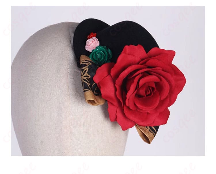 暁山瑞希コスプレ衣装の花のヘアアクセサリー詳細図