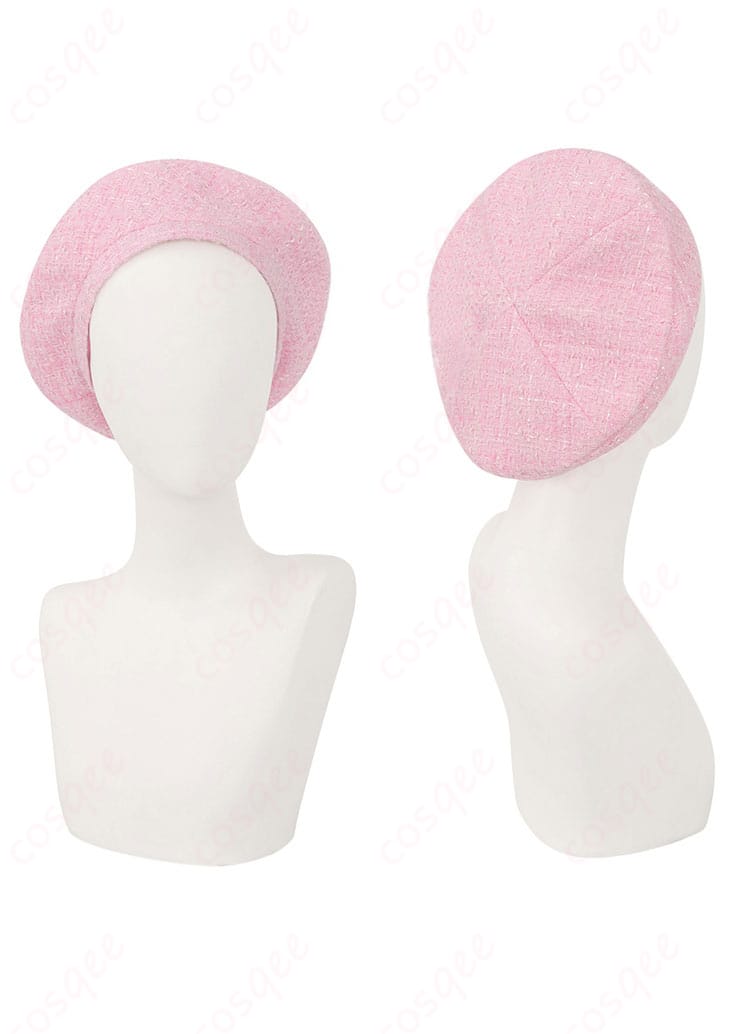 高坂穂乃果のコスプレ衣装のピンクの帽子装飾ディテール。可愛いデザインでファン必見。