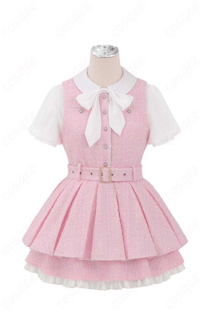 ラブライブ! 高坂穂乃果 コスプレ衣装の正面画像。10周年記念GiGOコラボカフェ衣装。コスプレ衣装通販で購入可能。